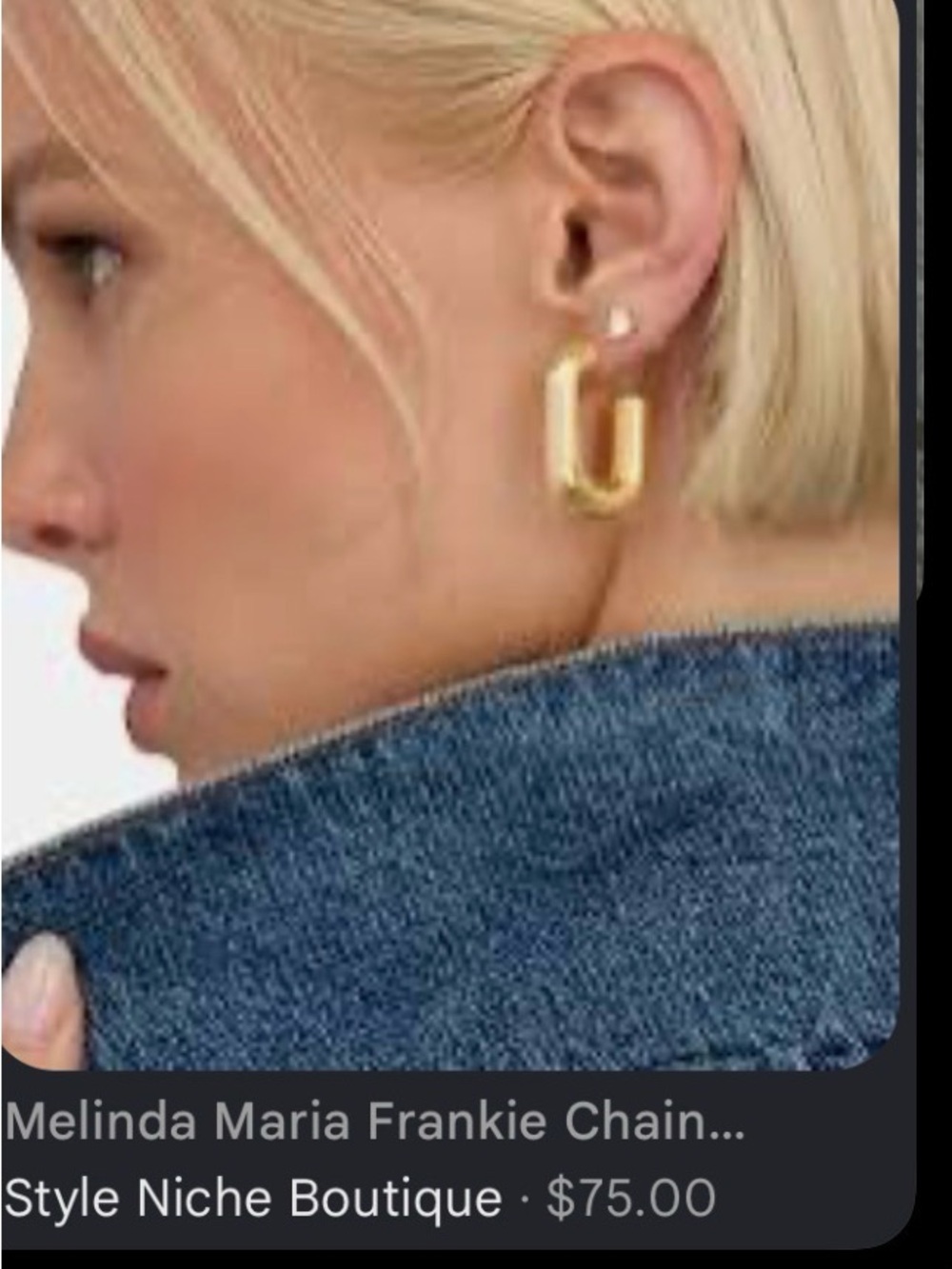 Melinda Maria Gold Chunky Link Hoop Earrings